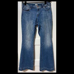 Dear John Womens Blue Distressed Flare Jeans Size 32 EUC